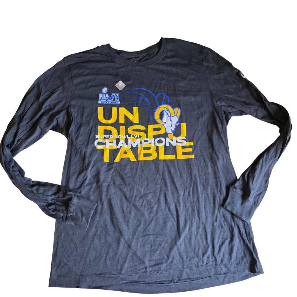 Los‎ Angeles Rams Super Bowl LVI Champions Nike Tee Long Sleeve Shirt NWOT